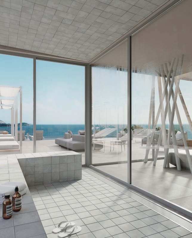 Spa com horizonte oceânico